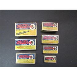 7 Boxes Of Peters Ammo- 8MM Mannlicher/ Schoenauer- .45 Auto- .38 Spec- .30 Luger- .32- 20- .32 Auto