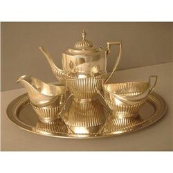 Coffee/Teaset Silver half fluted German #1081088