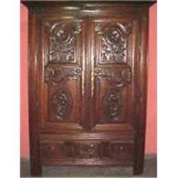 Antique French Armoire Cabinet Cupboard #1081384