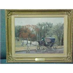 Oil Painting of Horse and Carriage #1081398