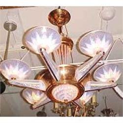 French Art Deco Chandelier Fixture #1081412