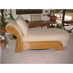 BAMBOO RATTAN CHAISE LOUNGE #1081419