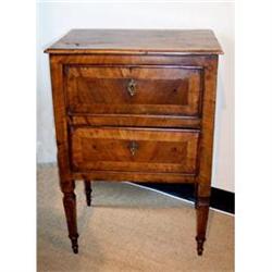 Provincial neoclassical walnut 2 drawer commode#1081441