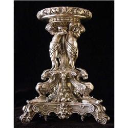 Silver over Bronze Pedestal with Three Cherubs #1081467