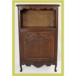 1940s French Small Oak Louis XV Cabinet #1081490