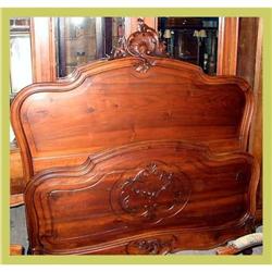 1920s French Walnut Louis XV Bed #1081499