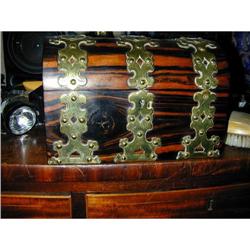 VICTORIAN COROMONDEL BRASS-BOUND BOX #1081541