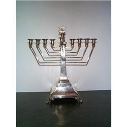 ANTIQUE/ RARE-STERLING SILVER MUSICAL MENORAH #1081638