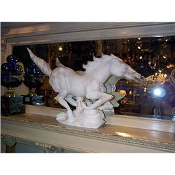 GRAND MARBLE HORSE SCULPTURE-MICHE LOTTI #1081640