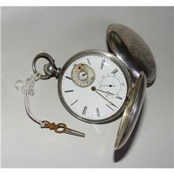 Rare Silver Compass Thermometer Pocket Watch #1081661