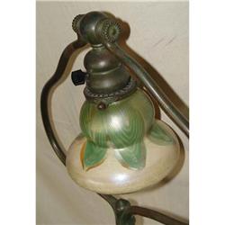 TIFFANY Studios HARP Floor LAMP Favrile SHADE #1081668