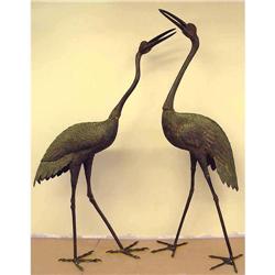 Yoshida Susumu Bronze Japanese crane Statues #1081789