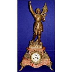 19c French Mantle Clock Joan Arc France 19th c #1081802