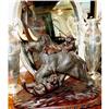 Image 1 : Nippon Bronze elephant and tigers signed #1081920