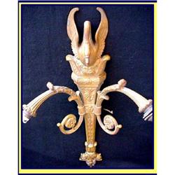 PR GILT BRONZE DOUBLE SWAN SCONCES 19C FRANCE #1082008