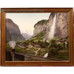 Framed Alpine Village Litho Print #1091726