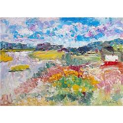 "Village Myshkino" oil in impressionism style. #1091915