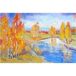 "Small River Utca" oil in impressionism #1091919