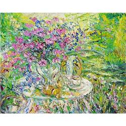 Exotic "Morning Tea" great impressionism oil #1091929