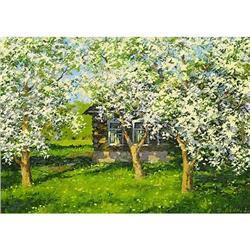 "Blossoming acacia" Russian realistic painting #1091933