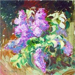 "Lilac" oil in impressionism style by Sorokina #1091940