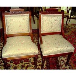 Renaissance Revival Style Walnut Side Chairs   #1091985