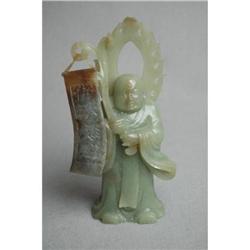 Carved  Chinese  Celadon  Jade  of  Buddha #1092001