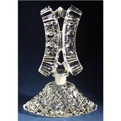 CZECH CUT GLASS PERFUME BOTTLE 1930'S #1092160