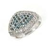 Image 1 : 2.0CTW  BLUE & WHITE DIAMOND CLUSTER RING!! #1092227