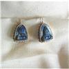 Image 1 : 40's /  CARVED LAPIS & 14K Y GOLD EARRINGS #1092296