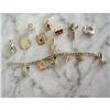 Image 1 : ANTIQUE STERLING (15) MOVABLE CHARMS BRACELET #1092301
