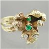 Image 1 : Unique Emerald and Diamond Ring 1970s #1102350