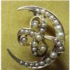 Image 1 : Gold & Pearl BROOCH 3 Leaf Clover  #1102416
