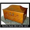 Image 1 : ANTIQUE INLAID MASONIC CHEST TRUNK DATED 1839 #1102603