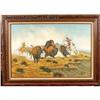 Image 1 : Framed Oil on canvas, "Indians Hunting #1113077