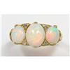 Image 1 : 15Kt. Victorian Opal and Rose Diamond Ring #1113930