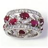 Image 1 : Magnificent  Platinum  Ruby and Diamond Band #1113946