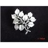 Image 1 : TRIFARI Rhodium Leaf Brooch 1950s #1120779