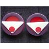 Image 1 : Plastic Celluloid Earrings Red  Purple HUGE #1120916