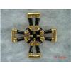 Image 1 : Signed Black Enamel Maltese Cross Brooch #1121103