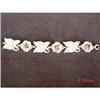 Image 1 : Art Deco Sterling Link Bracelet Floral Design #1121147