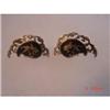 Image 1 : Estate SIAM STERLING Niello Earrings Screwback #1121307
