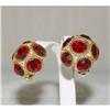 Image 1 : Vintage Signed Blanca Red Rhinestone Earrings #1122345