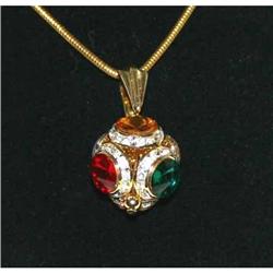 Vintage Pava & Ravioli Rhinestone Ball Necklace#1122347