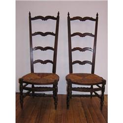 Pair of Early American Slat Back Chairs #1122374