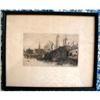 Image 1 : Hodgdon BOSTON Etching ANTIQUE Harbor SCENE #1122527