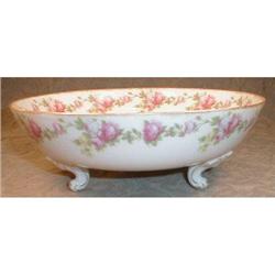 Compote BOWL Footed Centerpiece Roses ANTIQUE #1122760