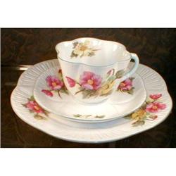 Shelley BEGONIA Trio DAINTY Cup Saucer PLATE #1122761