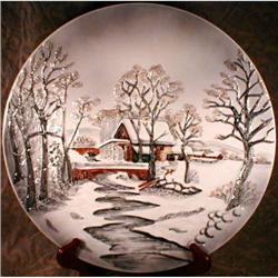 GERMAN Charger PLAQUE Large WINTER Scene #1122771