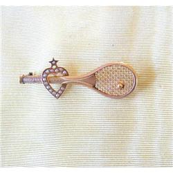 EDWARDIAN 14K/NATURAL SEED PEARL TENNIS/HEART #1122794